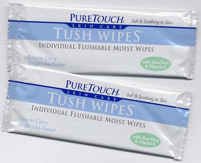 tush wipes, flushable moist wipes, pure touch